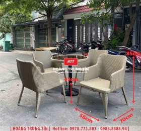 Bàn ghế cafe nhựa giả mây HTT100