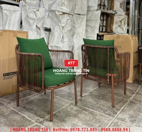 Ghế cafe đan nhựa mây ngoài trời HTT078