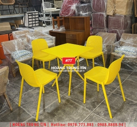 Bàn ghế cafe nhựa đúc nguyên khối HTT20