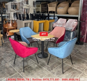 Bàn ghế cafe sắt nệm cao cấp HTT40