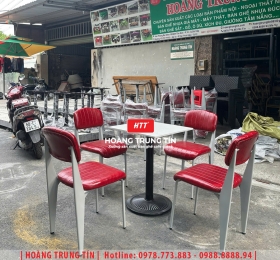 Bàn ghế cafe sắt nệm HTT01