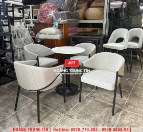 Bàn ghế cafe sắt nệm HTT03