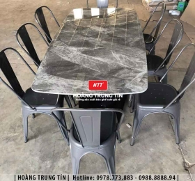 Bàn ghế ăn sắt ngoài trời HTT04