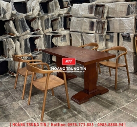 Bàn ghế nhà hàng gỗ cao cấp HTT01