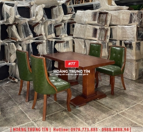 Bàn ghế nhà hàng gỗ nệm cao cấp HTT01