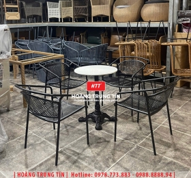 Bàn ghế cafe sắt ngoài trời HTT26