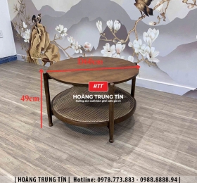 Bàn cafe bàn sofa gỗ mặt tròn  HTT14