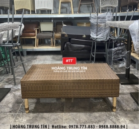 Bàn cafe bàn sofa khung gỗ đan nhựa mây  HTT16