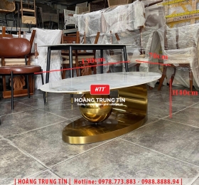 Bàn sofa mặt đá oval HTT-01