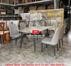 Bàn ghế nhà hàng sắt nệm cao cấp HTT04