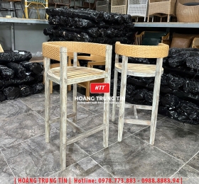 Ghế bar đan nhựa giả mây HTT03