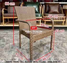 Ghế cafe đan nhựa mây ngoài trời HTT002