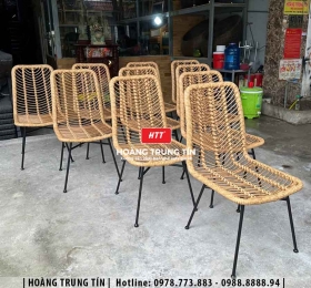 Ghế cafe đan nhựa mây ngoài trời HTT009