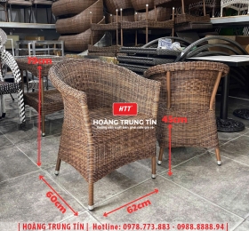 Ghế cafe đan nhựa mây ngoài trời HTT037