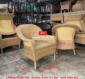 Ghế cafe đan nhựa mây ngoài trời HTT066