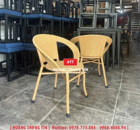Ghế cafe đan nhựa mây ngoài trời HTT073