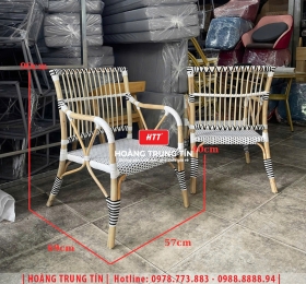 Ghế cafe đan nhựa mây ngoài trời HTT076