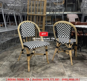 Ghế cafe đan nhựa mây ngoài trời HTT077