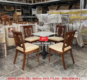 Bàn ghế nhà hàng gỗ nệm cao cấp HTT05