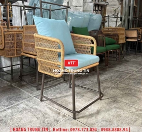 Ghế cafe đan nhựa mây ngoài trời HTT081