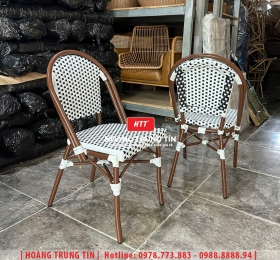 Ghế cafe đan nhựa mây ngoài trời HTT083