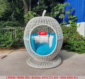 Ghế trái táo đan nhựa mây ngoài trời HTT01