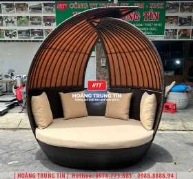 Sofa mái vòm nhựa mây ngoài trời HTT01