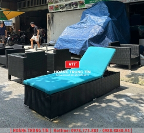 Giường tắm nắng đan nhựa giả mây HTT08