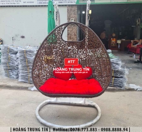 Xích đu đan nhựa giả mây HTT15