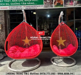 Xích đu đan nhựa giả mây HTT02