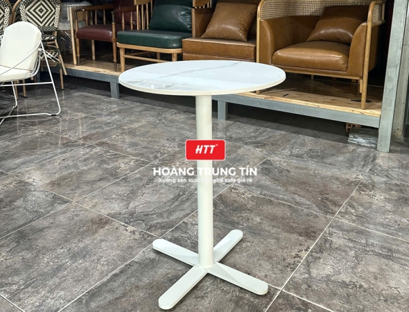 Bàn cafe chân sắt mặt đá HTT03