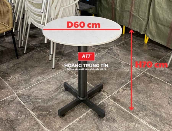 Bàn cafe chân trụ mặt đá HTT26