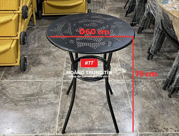 Bàn cafe sắt mặt cắt CNC HTT07