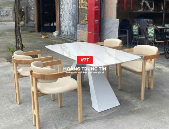 Bàn ghế ăn gỗ nệm cao cấp HTT27