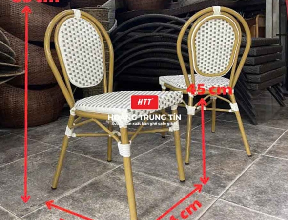 Ghế cafe đan nhựa mây ngoài trời HTT006