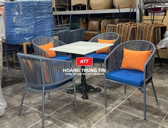 Bàn ghế cafe nhựa giả mây HTT104