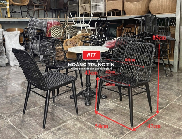 Bàn ghế nhựa giả mây ngoài trời HTT058
