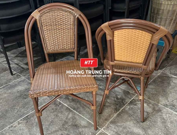 Ghế cafe đan nhựa mây ngoài trời HTT032