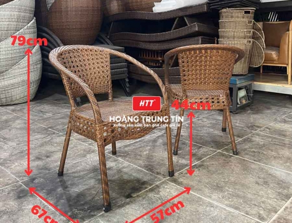 Ghế cafe đan nhựa mây ngoài trời HTT033