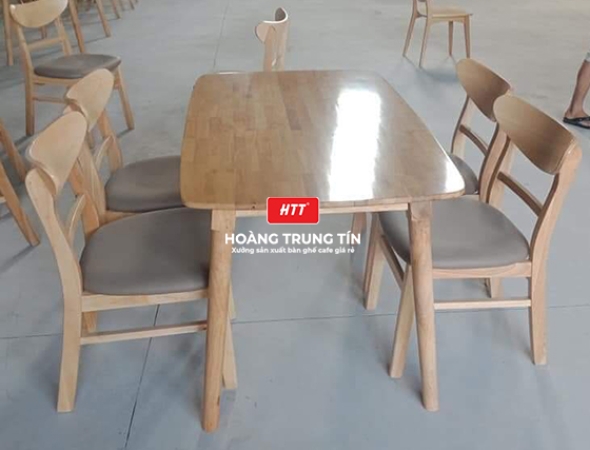 Bộ bàn ghế cafe gỗ nệm BCF007
