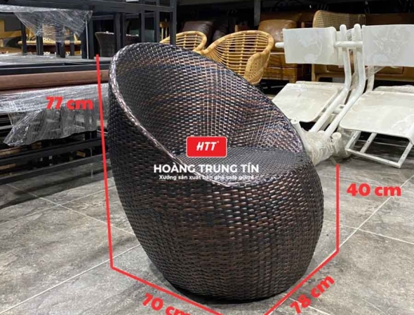 Ghế cafe đan nhựa mây ngoài trời HTT011