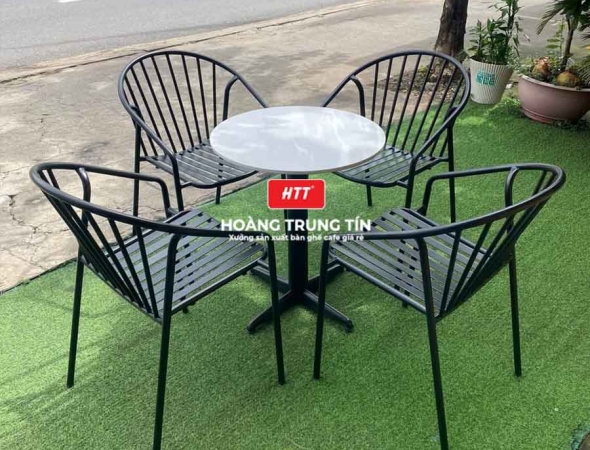 Bàn ghế cafe sắt ngoài trời HTT04