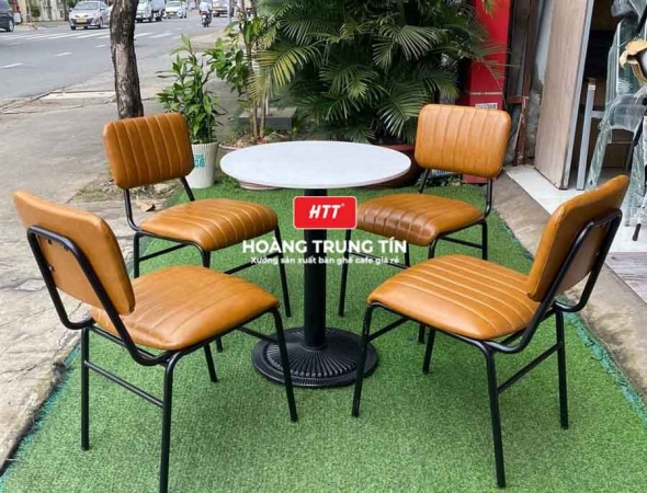 Bàn ghế cafe sắt nệm cao cấp HTT16