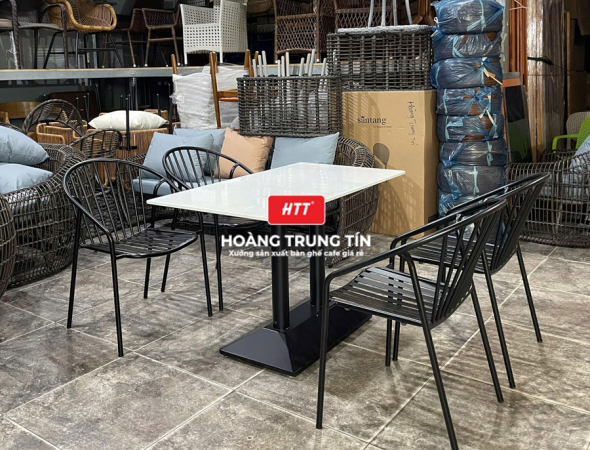 Bàn ghế cafe sắt ngoài trời HTT22