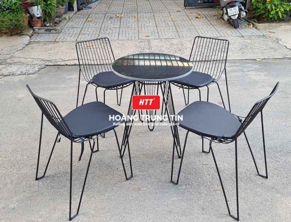 Bàn ghế cafe sắt ngoài trời HTT14