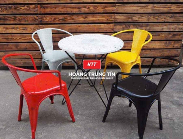 Bàn ghế cafe sắt ngoài trời HTT12