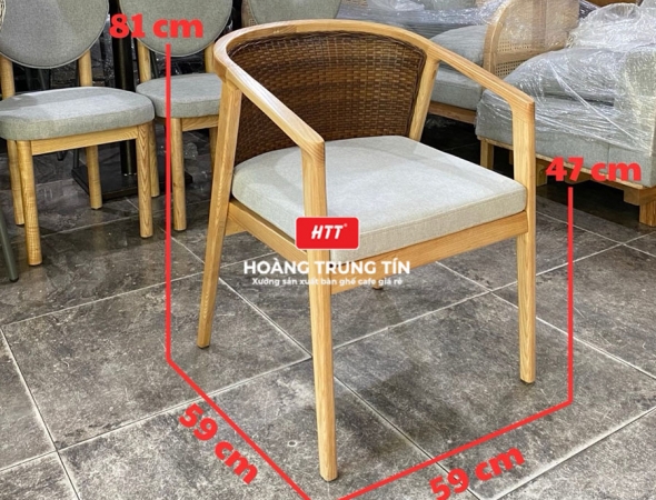 Ghế cafe gỗ nệm cao cấp HTT15