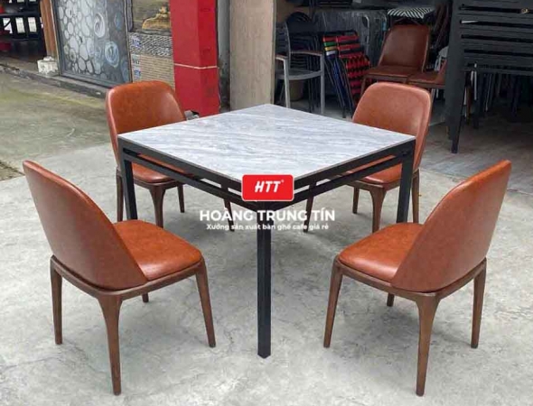 Bàn ghế ăn gỗ nệm cao cấp HTT19