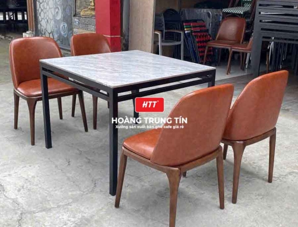 Bàn ghế ăn gỗ nệm cao cấp HTT19