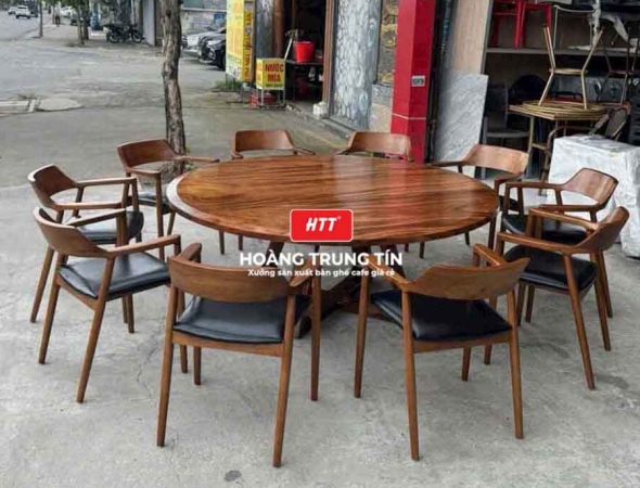 Bàn ghế ăn gỗ nệm cao cấp HTT18